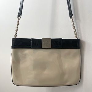 kate spade Black and Cream Patent Leather Bag